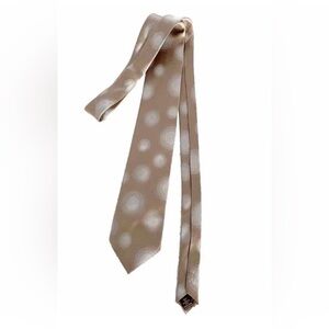 BCBG Attitude 100% Silk Necktie Beige Polka Dot Designer Tie